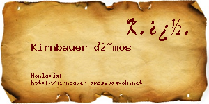 Kirnbauer Ámos névjegykártya